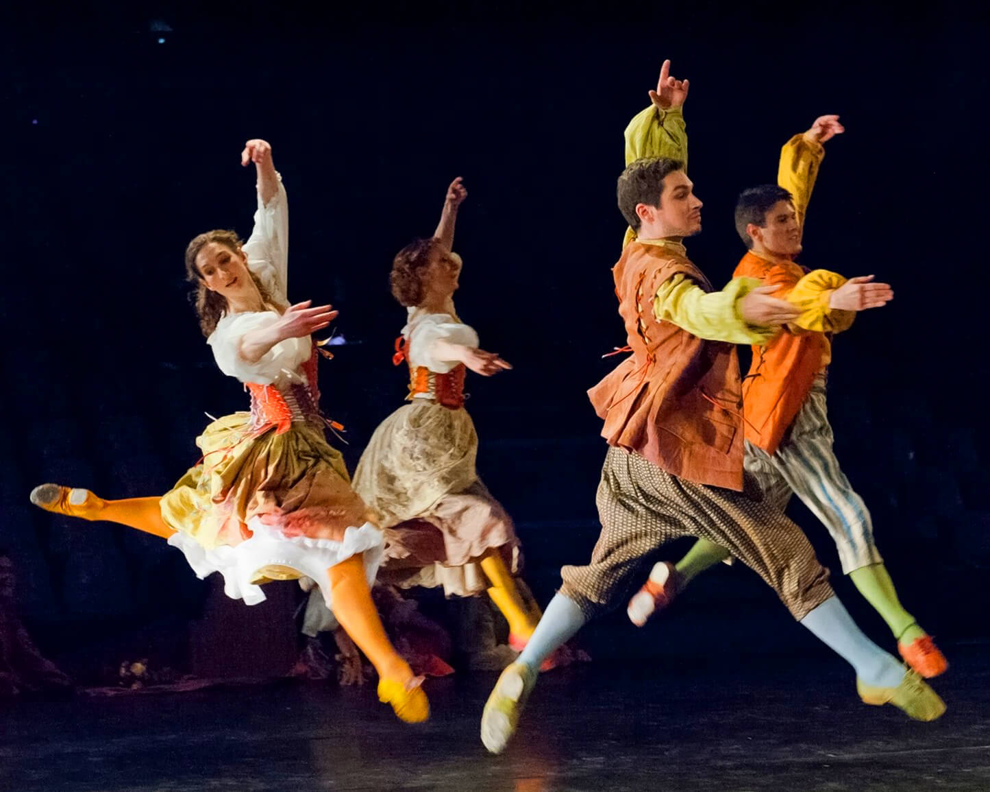French ballet and contemporary dancers performing on premium stage